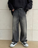 Slab black wide jeans