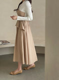 Rail Color Matching Knit Shirring Pin Tuck Flare One Piece