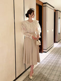 Layview see-through embroidered big collar blouse (Sleeveless set)