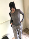 Soun wool tensel cut see-through layered T-shirt