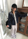 Inf Check Color Matching Two-Way Hood Zip-Up