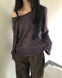 Herin Striped Frill Long-Sleeve T-Shirt