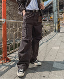 Merrick Herringbone Cargo Wide Pants