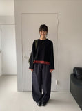 Hibamp Wide Cargo Banding Pants