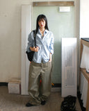 Nodi Back Pocket Wide Cotton Pants