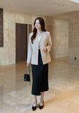 Illy V-neck No Collar Jacket (Belt set)