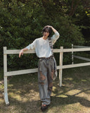 Const Bring Damaged Wide Denim