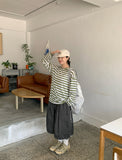 [unisex] Nazuna Summer Linen Stripe Over Knit