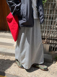 Verdin Cutout Banding Long Skirt