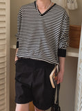 Sunday V-neck Stripe Knit