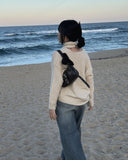 Snug V-neck Muffler Knit
