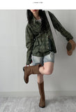 Wrinkle Check Overfit Shirt