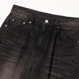 Brushed Washing Cargo Denim Pants