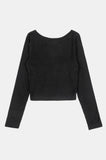 Olive wide-neck crop long sleeve