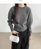 Basic Mid Season Semi Crop Knit