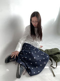 Viewkle Brushed Star Printing Banding Long Skirt