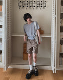 [LANARCH] Stripe U-Neck Short Sleeve T-Shirt
