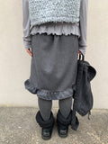 Hillan Wool Frill Banding Midi Skirt