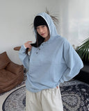 Lucael diagonal button hoodie