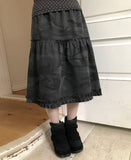 Deron Military Camo Midi Skirt