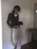 Tamo Back Star Star Color Matching Knit Pants