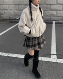 Jad mink fur zip-up