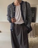 Noir Tweed Pocket Round Cardigan