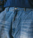 Dirty Washed Denim Balloon Pants