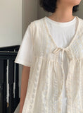 Folding Embroidery Punching Ribbon Nashi Blouse