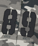 CAMO APPLIQUE CROP ZIP UP HOODIE