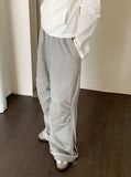 Mutal Roll-Up Button Shirring Slit Wide Training Pants