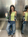 Bahiu Washing Wide Denim Pants