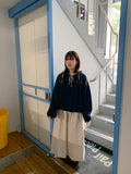 Dinku Banding Ribbon Long Skirt