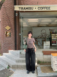 Danmi Summer Black Blue Washing Denim Balloon Pants
