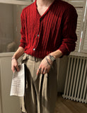 Falling belted wide slacks