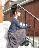 Marble Mix Color Button Point Cardigan
