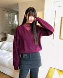 Ste V-neck loose knit