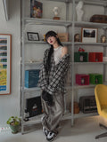 Leaf Overfit Hooded Checkered Shirt