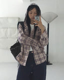 Turnt Checkered Pocket String Hooded Shirt