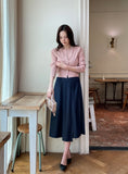 Nezuma Wrap Banding Denim Long Skirt