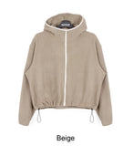 Kasan Crop Fleece Hooded Zip-Up