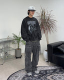 Tones Washed Multi Cargo Denim Pants