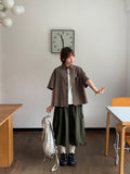 [Unisex] Belgou Crop Check Short Sleeve Shirt