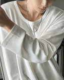 Waffle U-Neck Long Sleeve Tee