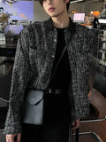 Multi tweed coloring crop jacket