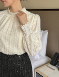 Loave Pearl Lace Brushed Blouse