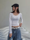 [U-BASIC] Sina Slimming Basic Square Long Sleeve