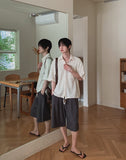 Kurin Two Tuck Wide Bermuda Slacks