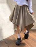Maring Unbalanced Layered Midi Skirt