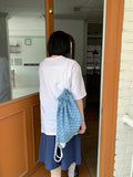 Tsukota ribbon denim backpack